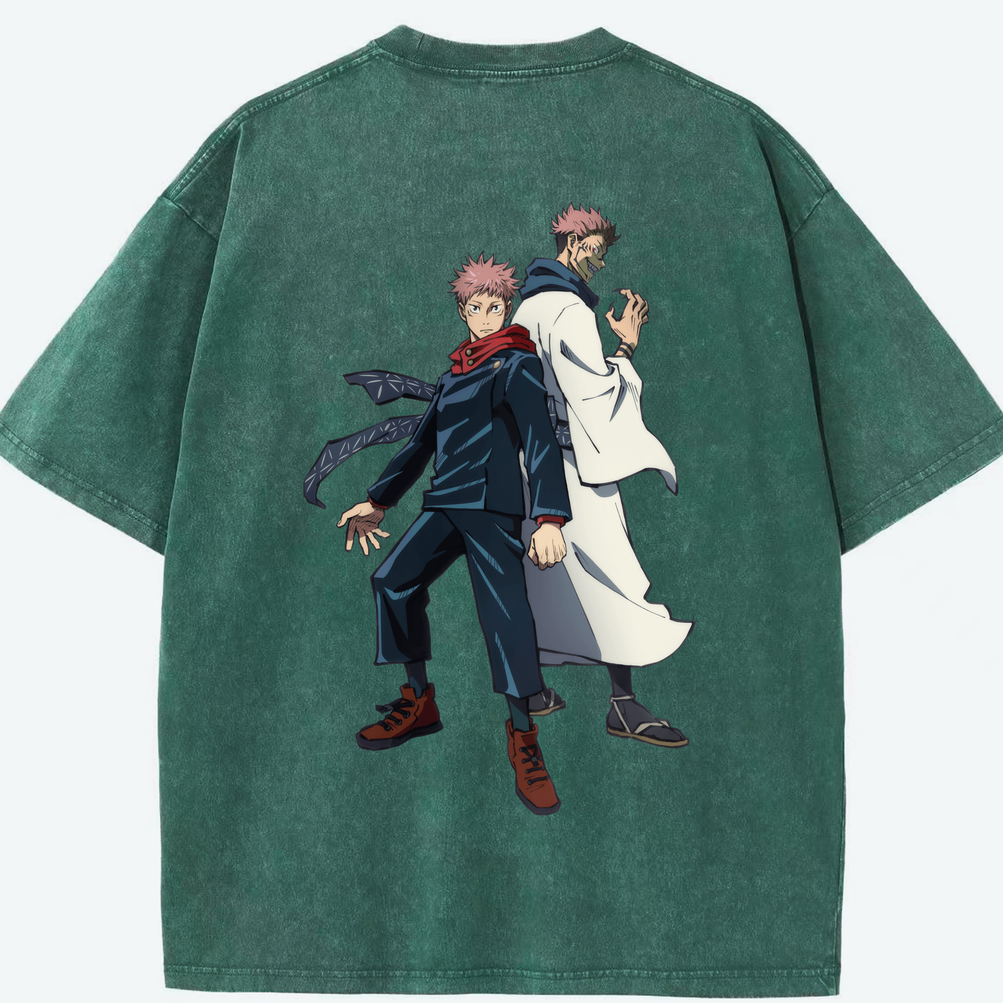 （画像用） 呪術廻戦 Jujutsu Kaisen 綿100% ヴィンテージ風 半袖Tシャツ（背面プリント）